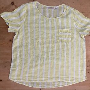 Christian Siriano Kids Yellow and White Striped Tee